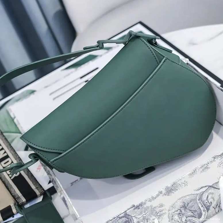 Cheap Dior Saddle Green Ultramatte Calfskin Bag 0421 Luxury